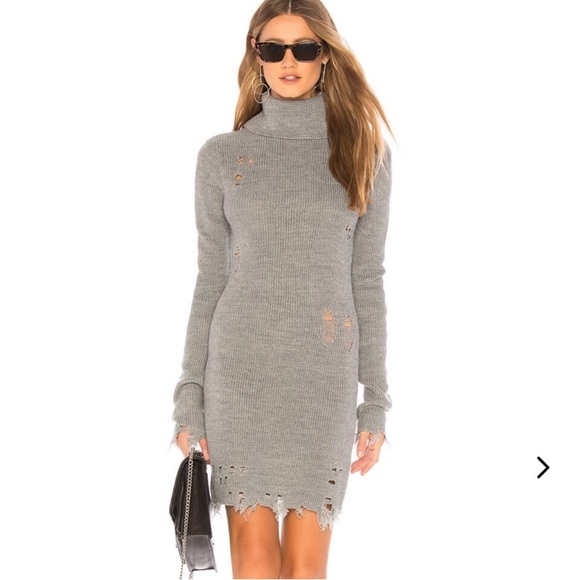 Lovers + Friends Dresses & Skirts - LOVERS & FRIENDS Keeney Sweater Dress in Grey Distressed NWT Size Large